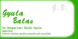 gyula balas business card